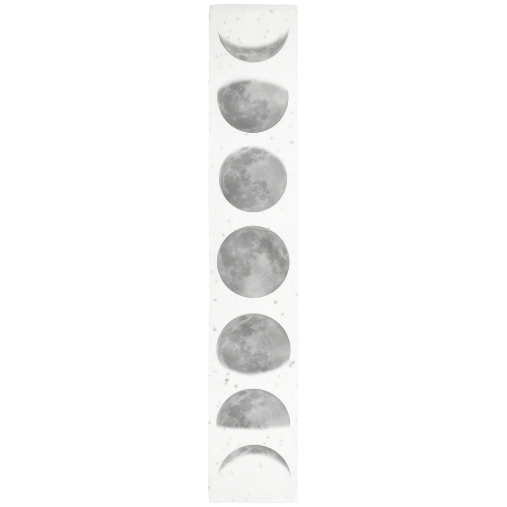 Seven phase moon table runner White and Silver