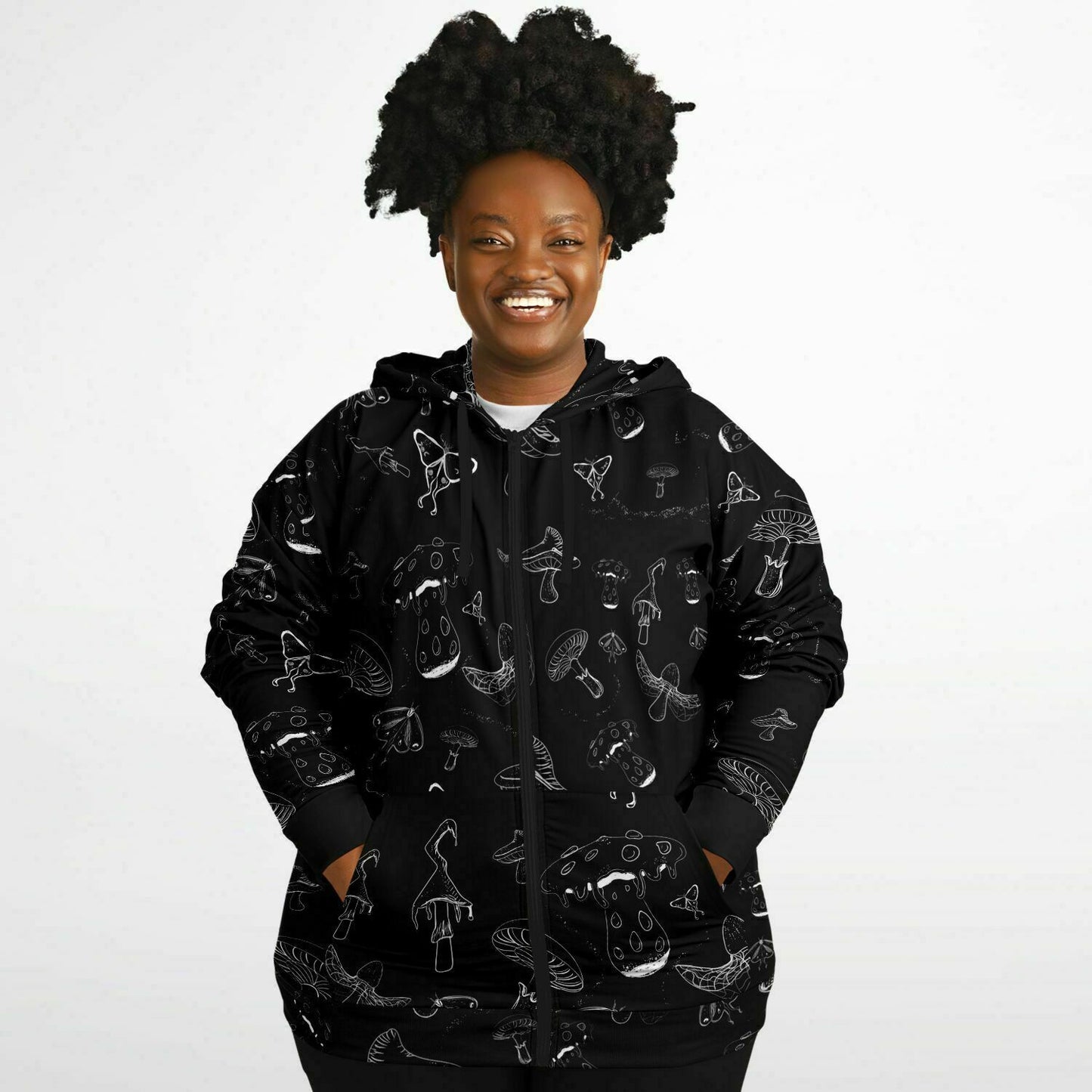 Mushroom Fashion Plus-size Ziphoodie - 2xl - 6xl