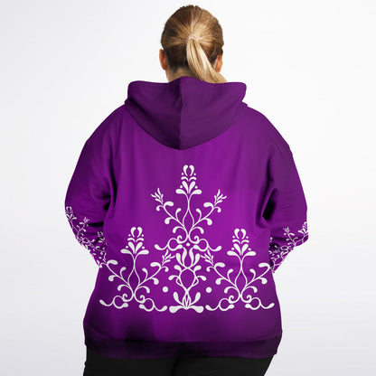 Purple Flourish Zip Hoodie Plus Size