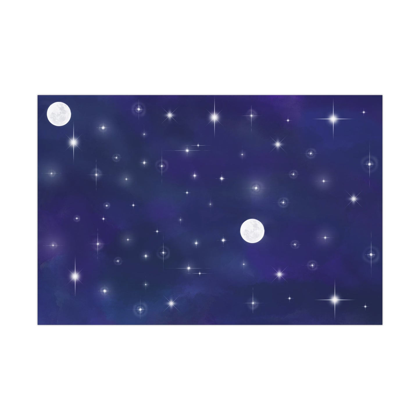 Full Moon Starry Night Sky Gift Wrap Papers