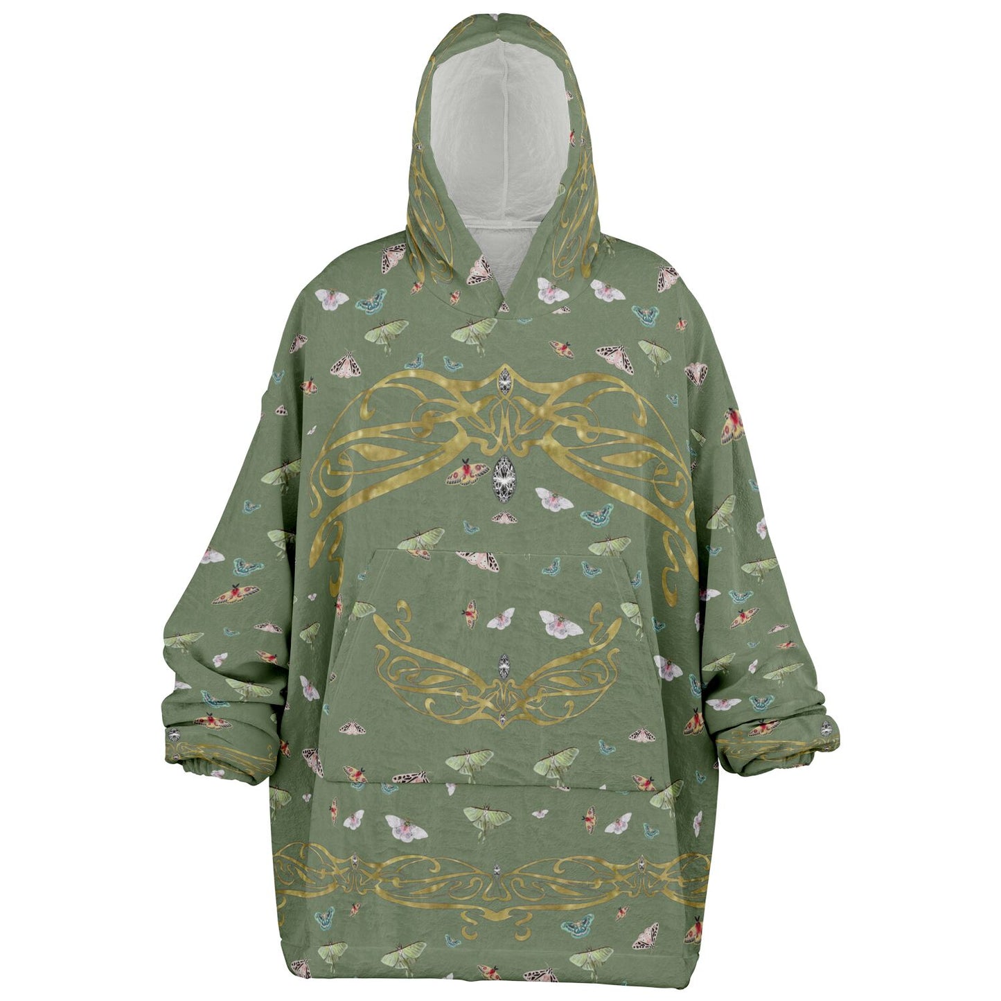 Moths and Diamonds - art nouveau, snug hoodie