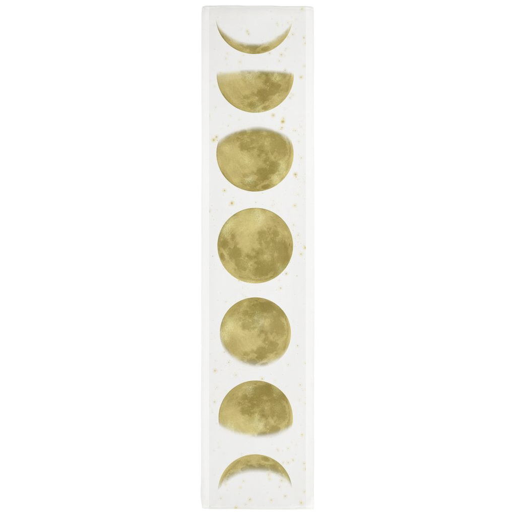 & Phase Moon Table Runner - White and Gold