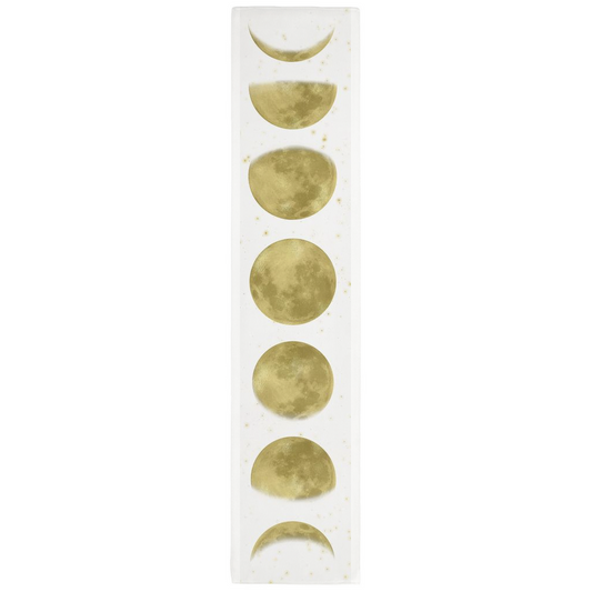 & Phase Moon Table Runner - White and Gold