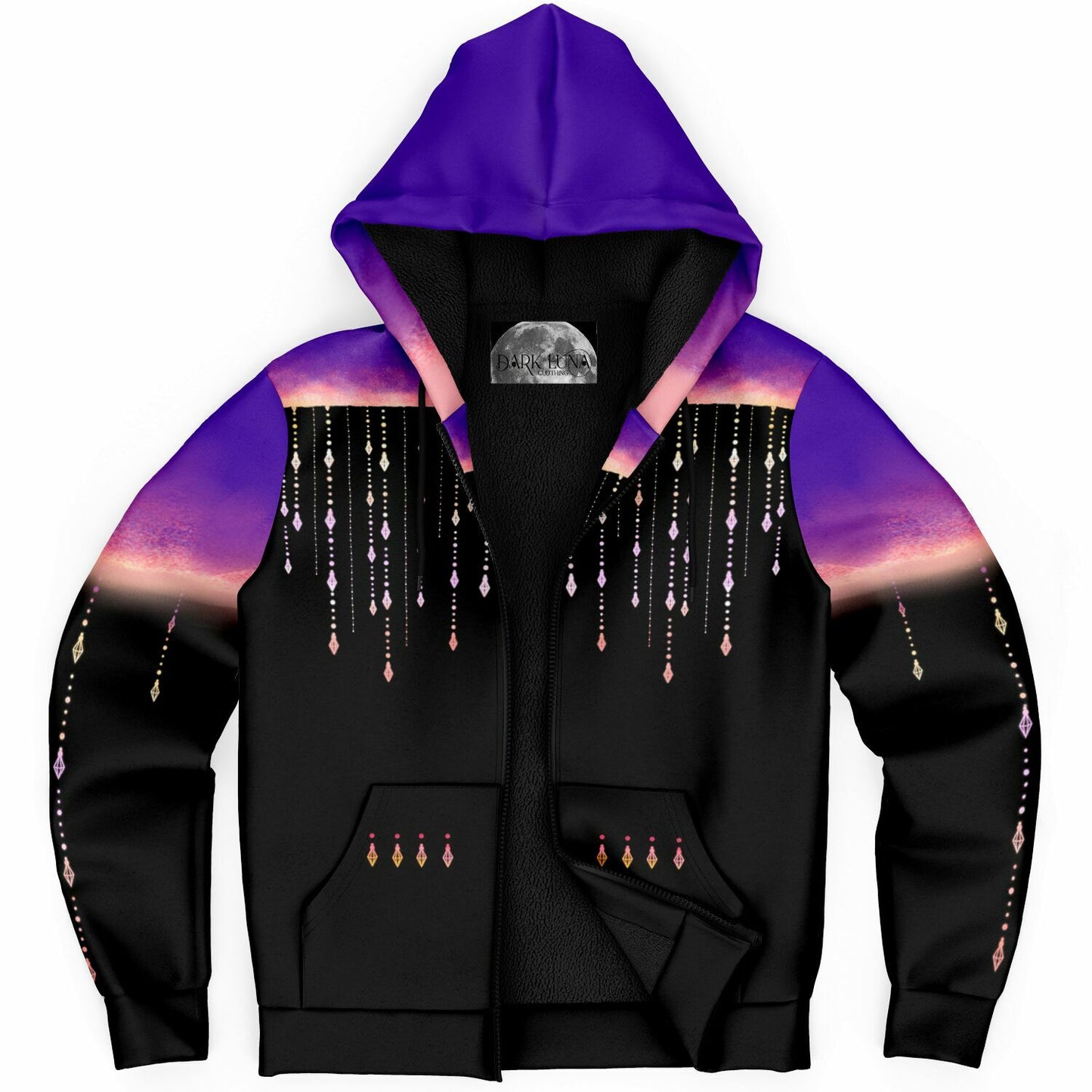 Crystal Rain fleece zip hoodie