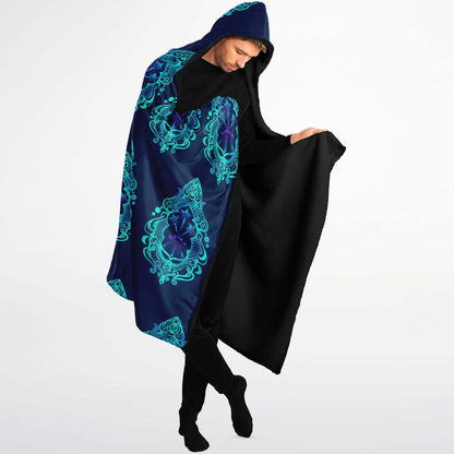 Crossed Wands Damask Hooded Blanket