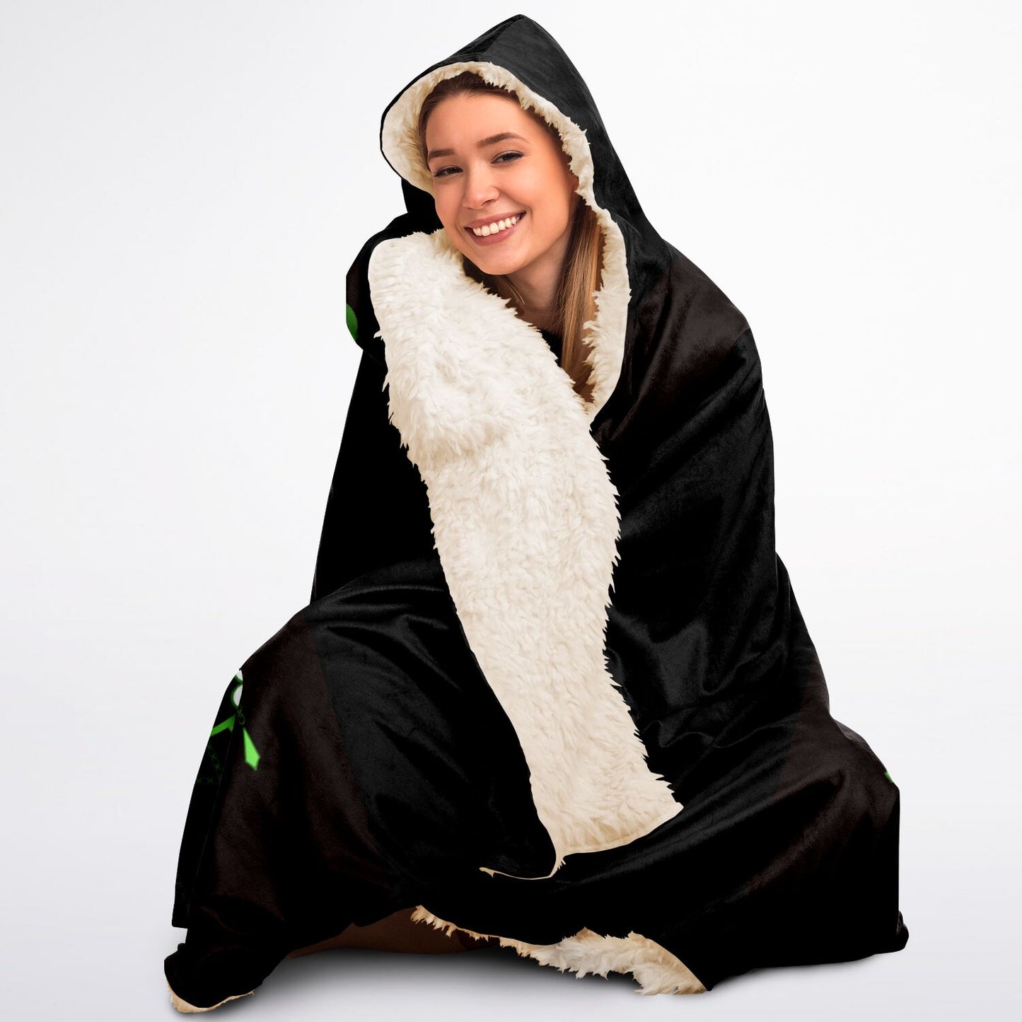 Triple Moon, Green Leaf, Hooded Blanket – Sherpa lining