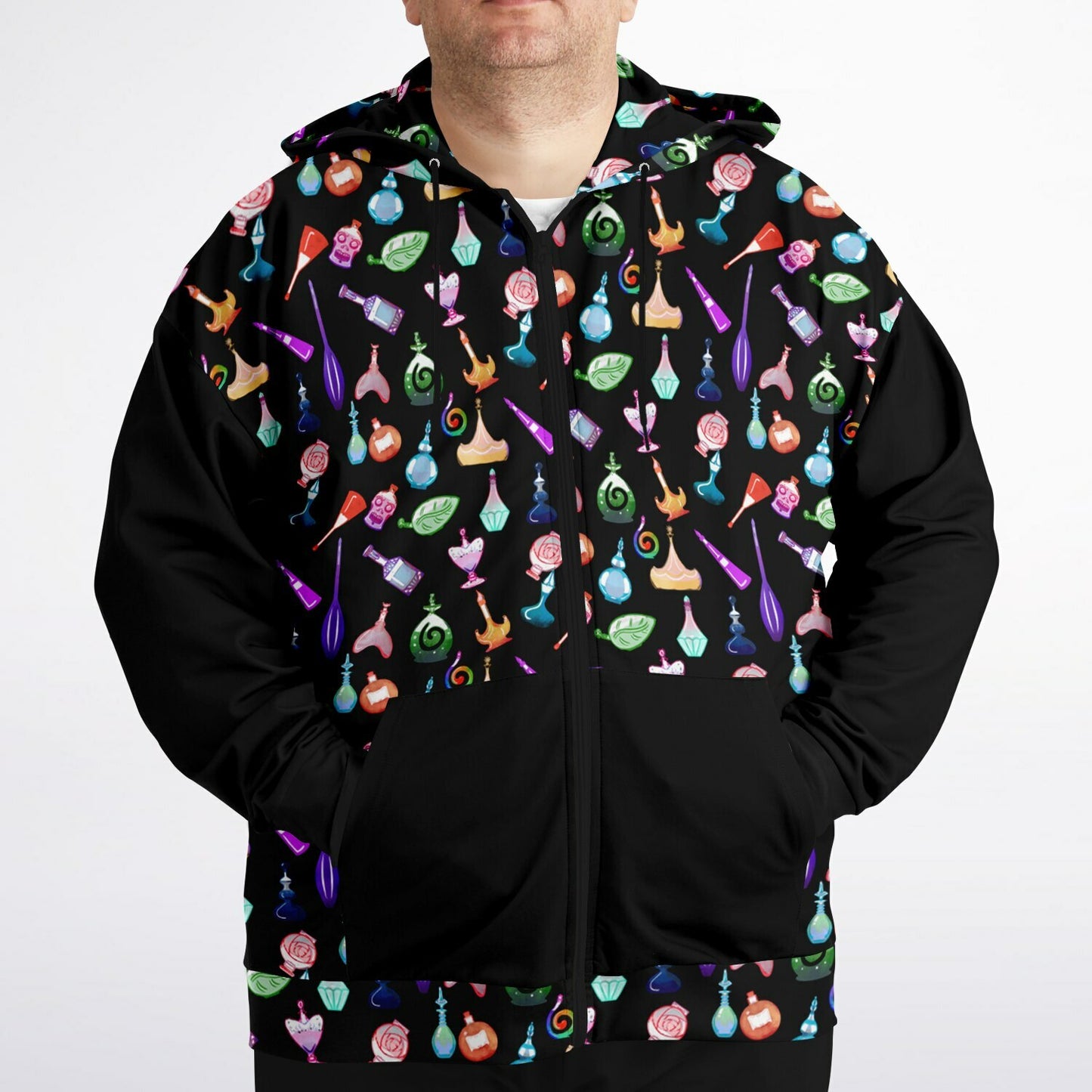A heap of potions, zipper hoodie