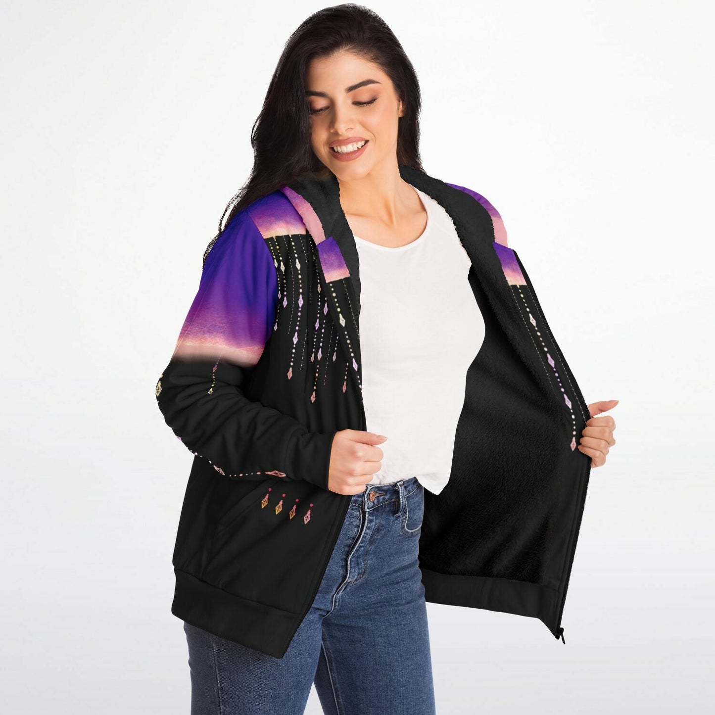 Crystal Rain fleece zip hoodie