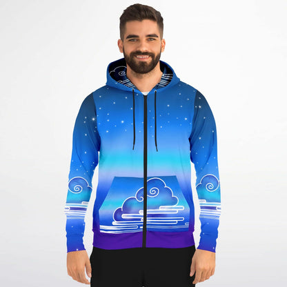 Cloud View Night Zip-Up Hoodie - XS -4XL