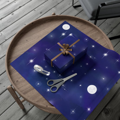 Full Moon Starry Night Sky Gift Wrap Papers