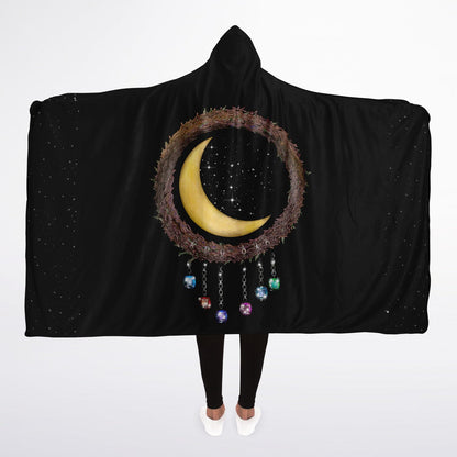 Moon and Gems Hooded Blanket Micro Fleece - AOP