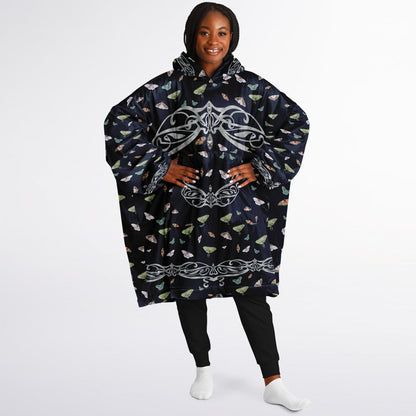 Navy Moth And Diamonds Snug Hoodie - AOP