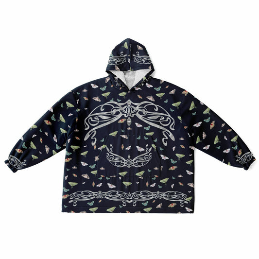 Navy Moth And Diamonds Snug Hoodie - AOP