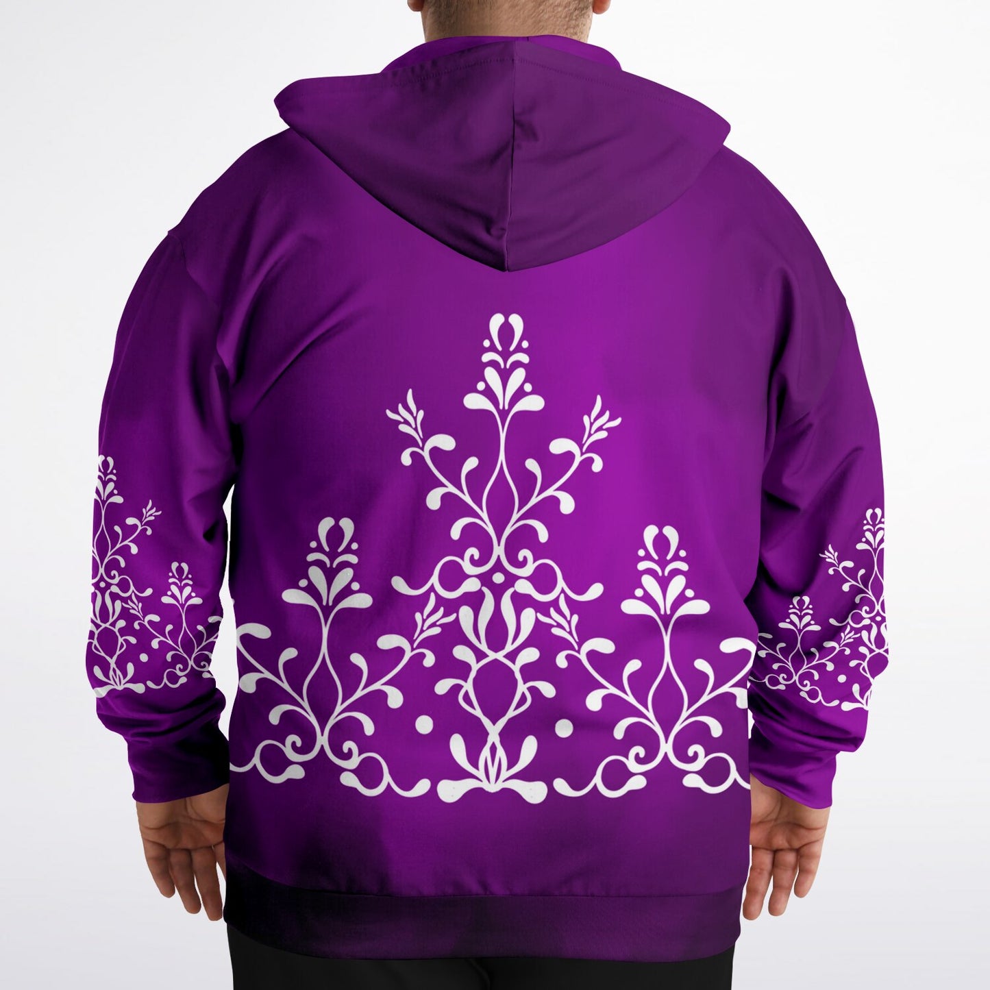 Purple Flourish Zip Hoodie Plus Size