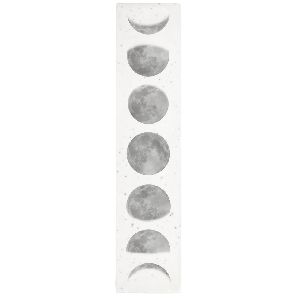 Seven phase moon table runner White and Silver