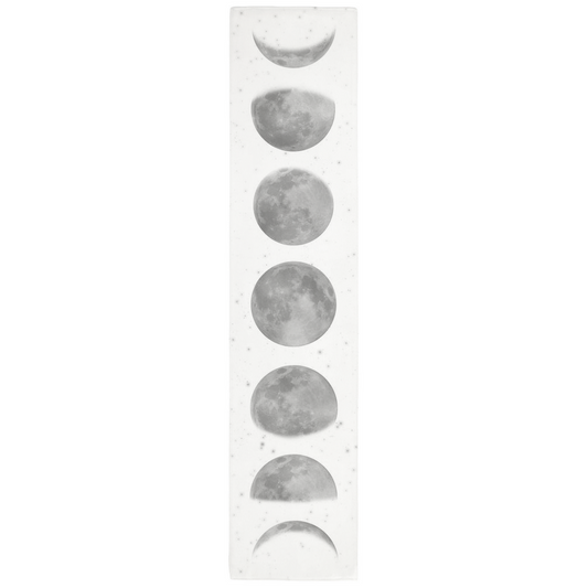 Seven phase moon table runner White and Silver