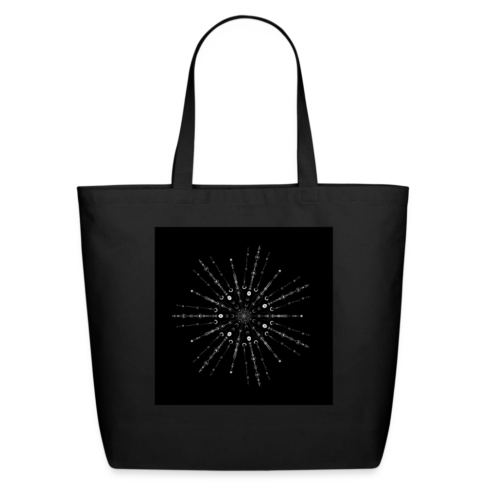 Snowflake Sigil Black Tote Bag - black