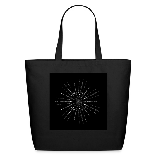 Snowflake Sigil Black Tote Bag - black